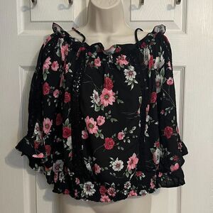 Haute Project Floral Adjustable Strap Cold Shoulder Size XL